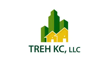 A green and yellow logo for treh kc, llc.