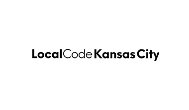 A black and white logo for local code kansas city.