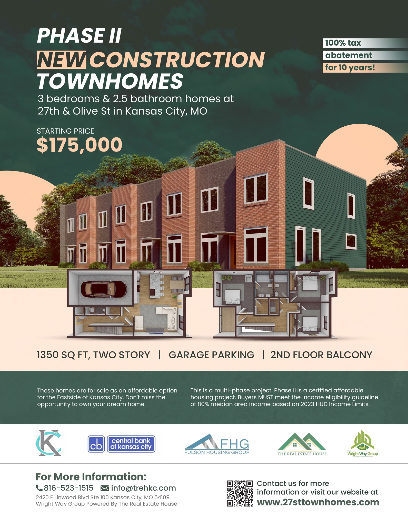 A flyer for the construction of two new townhomes.